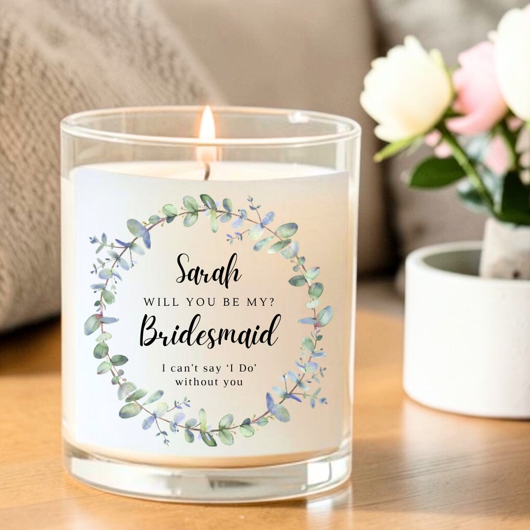 Personalised Will You Be My Bridesmaid? Candle Gift Set | Keepsake for Friends