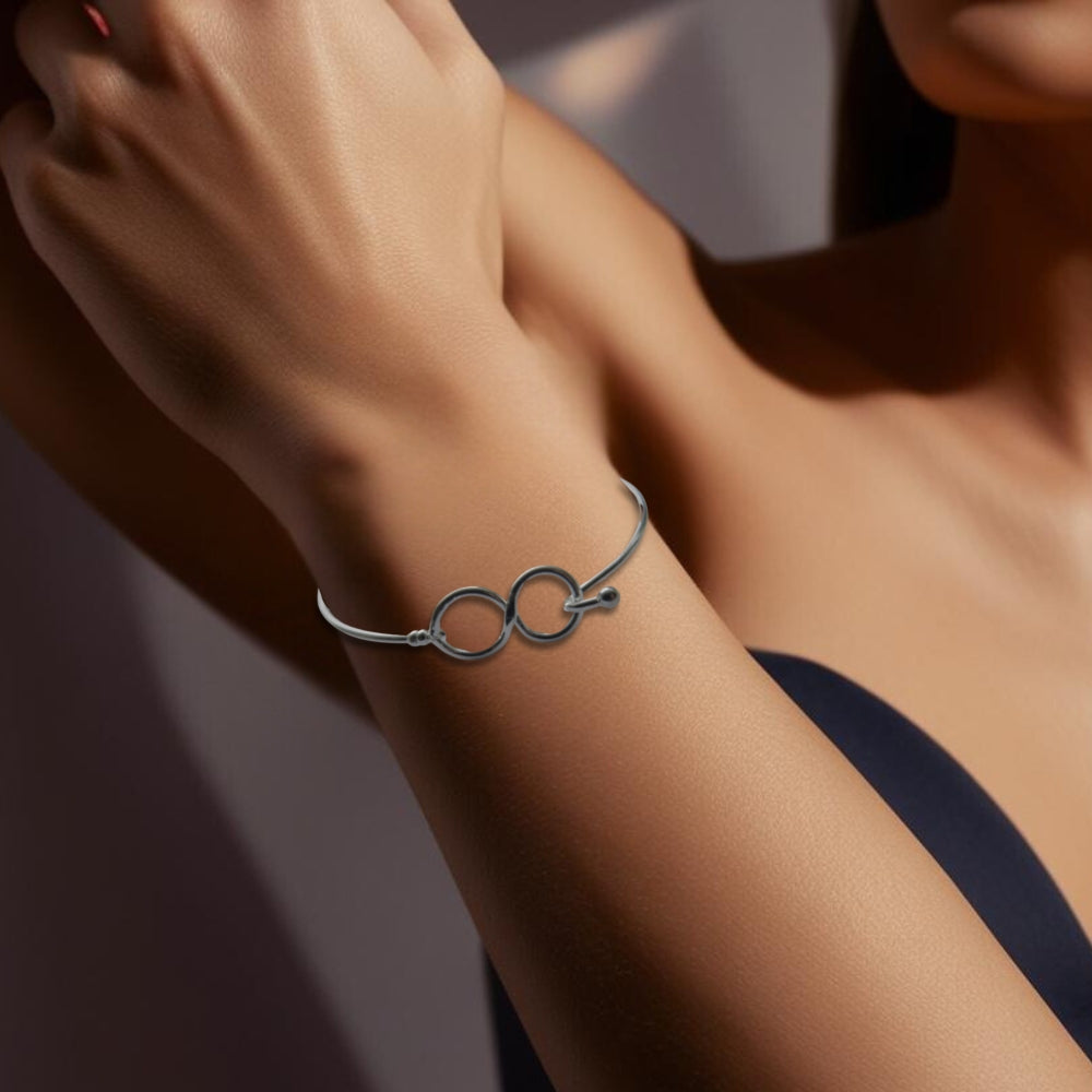 Infinity Silver Bangle