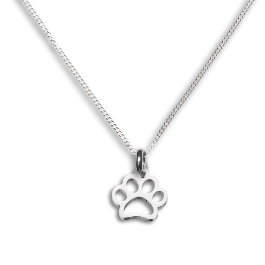 Paw Print Silver Necklace