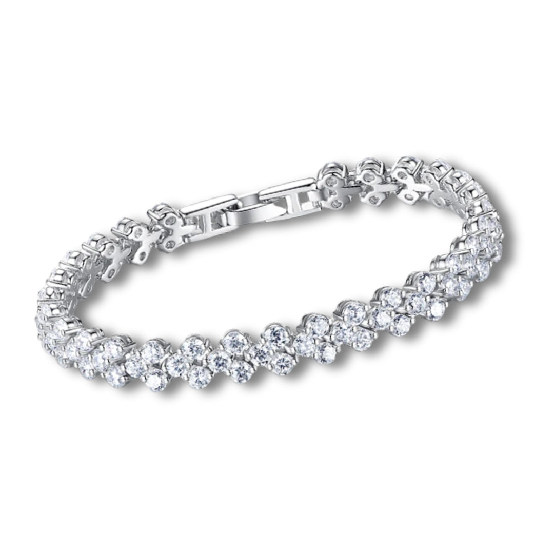 Silver Diamante Heart Bracelet