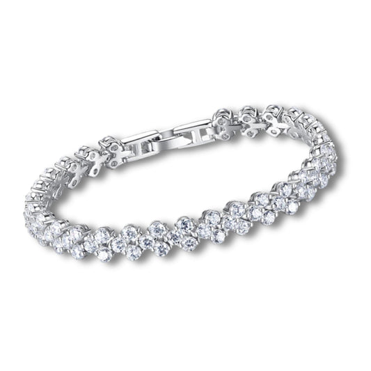 Silver Diamante Heart Bracelet