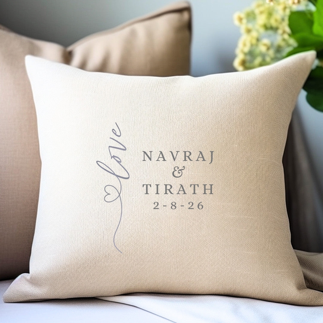 Personalised Script Love Heart Cushion
