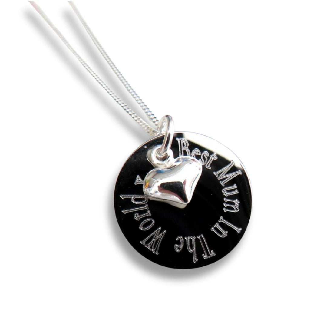 Personalised Mini Heart Charm Edge Necklace