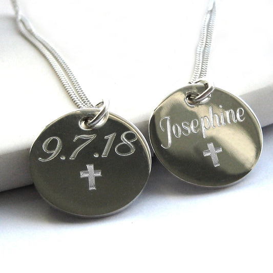 Personalised Cross Engraved Necklace