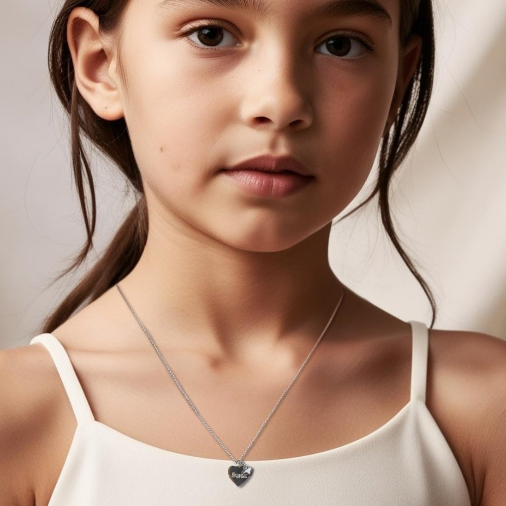 Personalised Sterling Silver Mini Heart Necklace