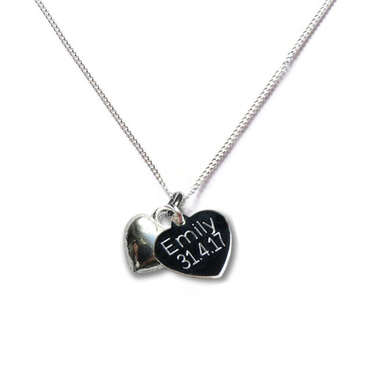 Personalised Sterling Silver Heart Charm Necklace