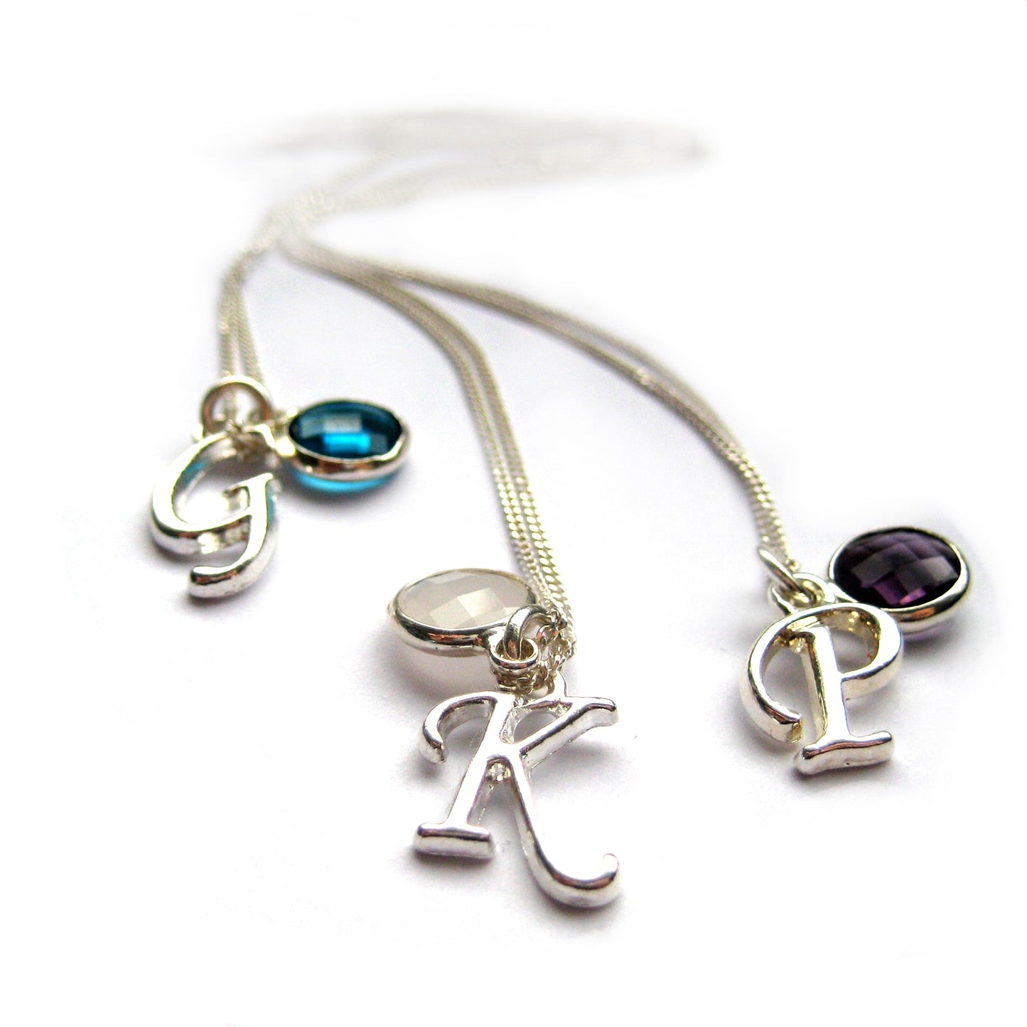 Personalised Initial Birthstone Necklace