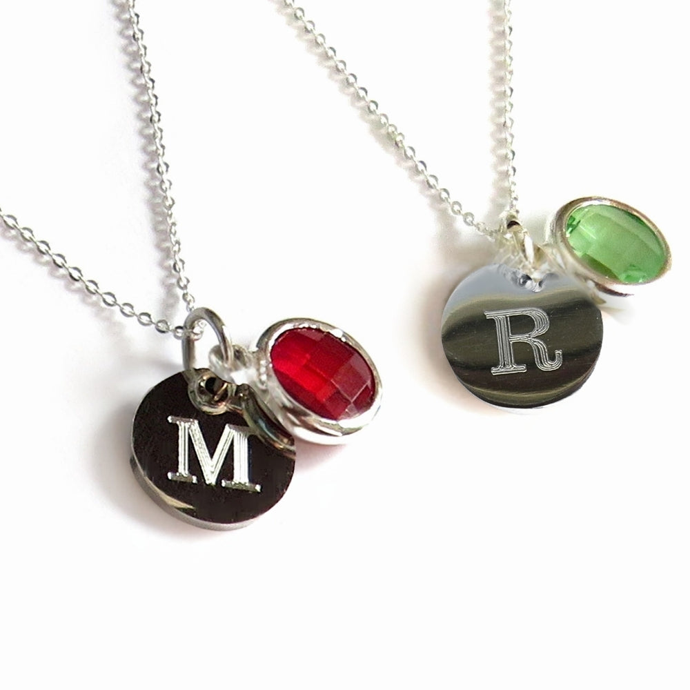 Personalised Birthstone Mini Disc Necklace