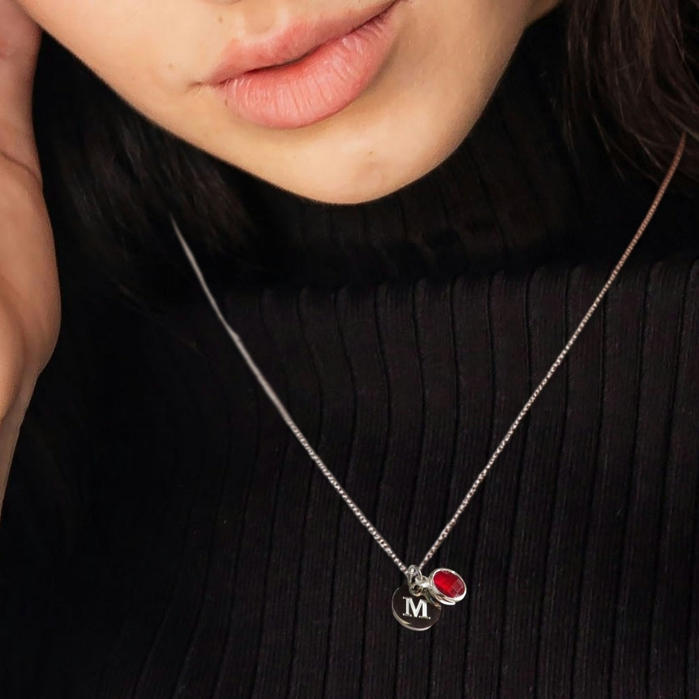 Personalised Birthstone Mini Disc Necklace