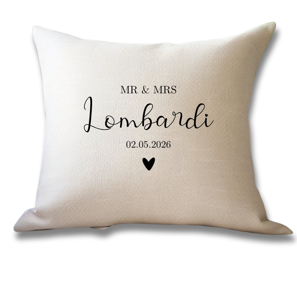 Personalised Mr & Mrs Wedding Cushion