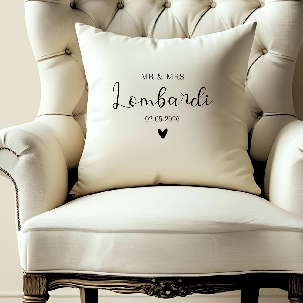 Personalised Mr & Mrs Wedding Cushion-0