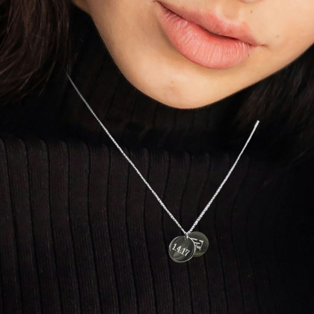 Personalised Silver Double Mini Disc Engraved Necklace