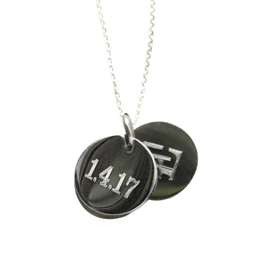 Personalised Silver Double Mini Disc Engraved Necklace