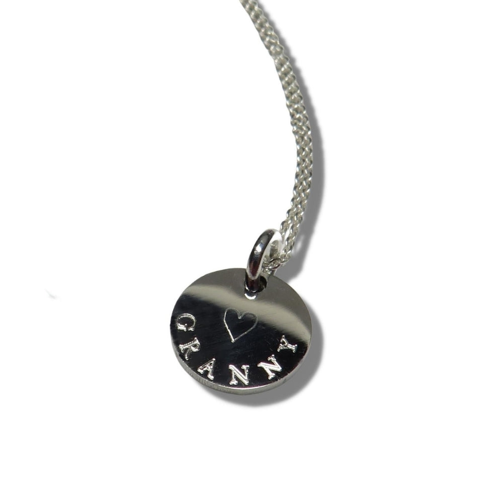 Personalised Mini Disc with Heart Symbol Necklace