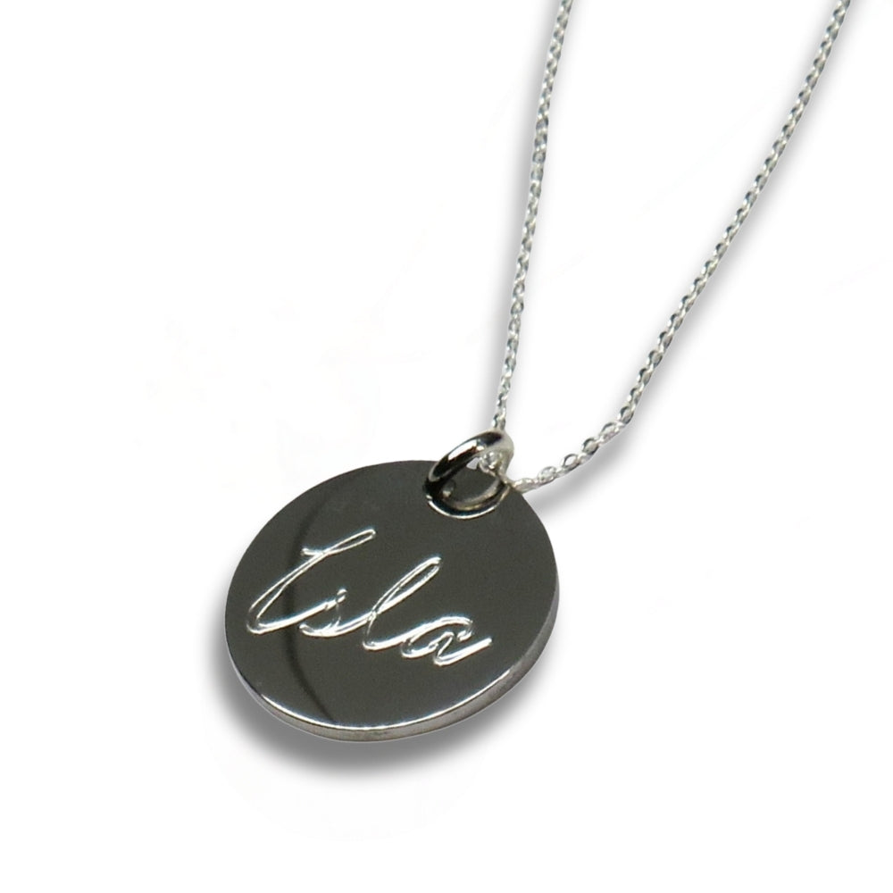 Personalised Script Engraved Name Necklace