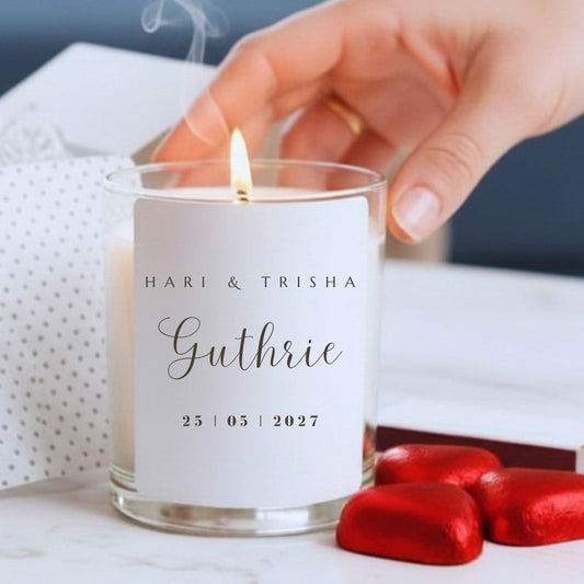 Personalised Surname Wedding Candle Gift Set | Engagement
