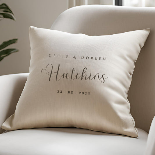 Personalised Surname Wedding Cushion