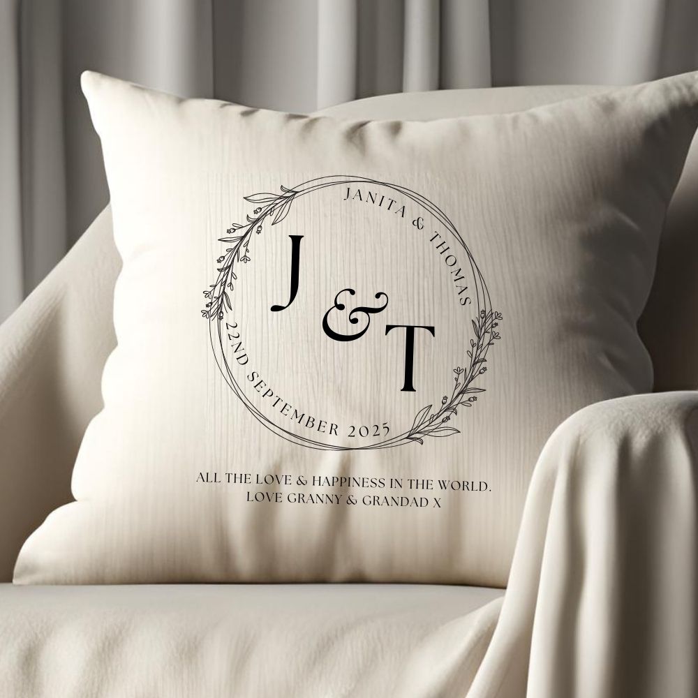 Personalised Initials Circle Cushion