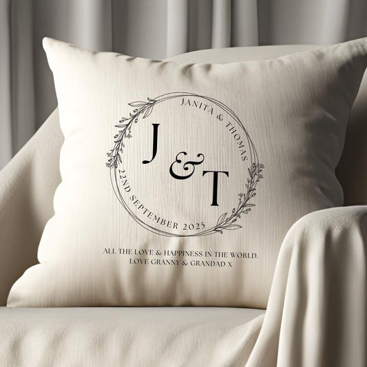 Personalised Initials Circle Cushion