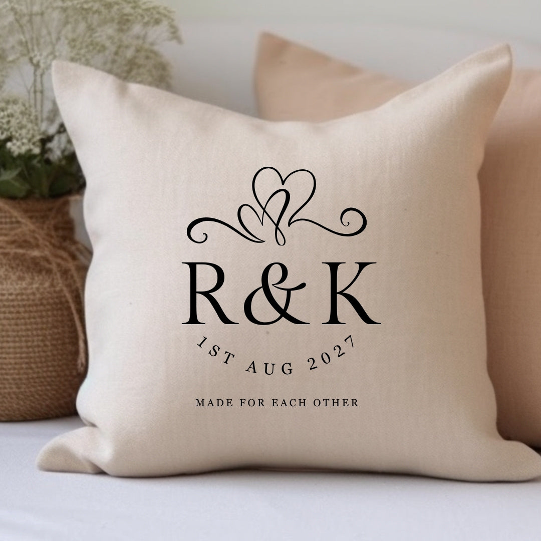 Personalised Entwined Hearts Cushion