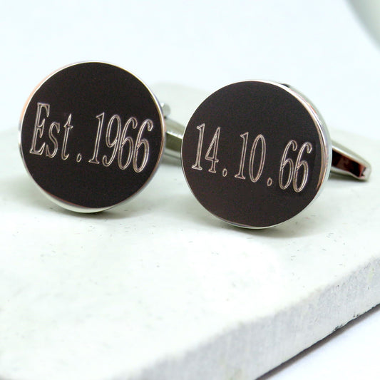 Personalised Batang Round Cufflinks