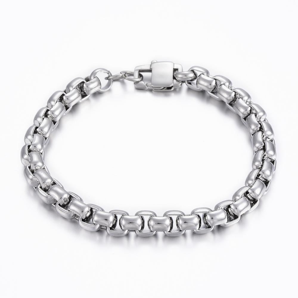 Men's Silver Box Chain Bracelet