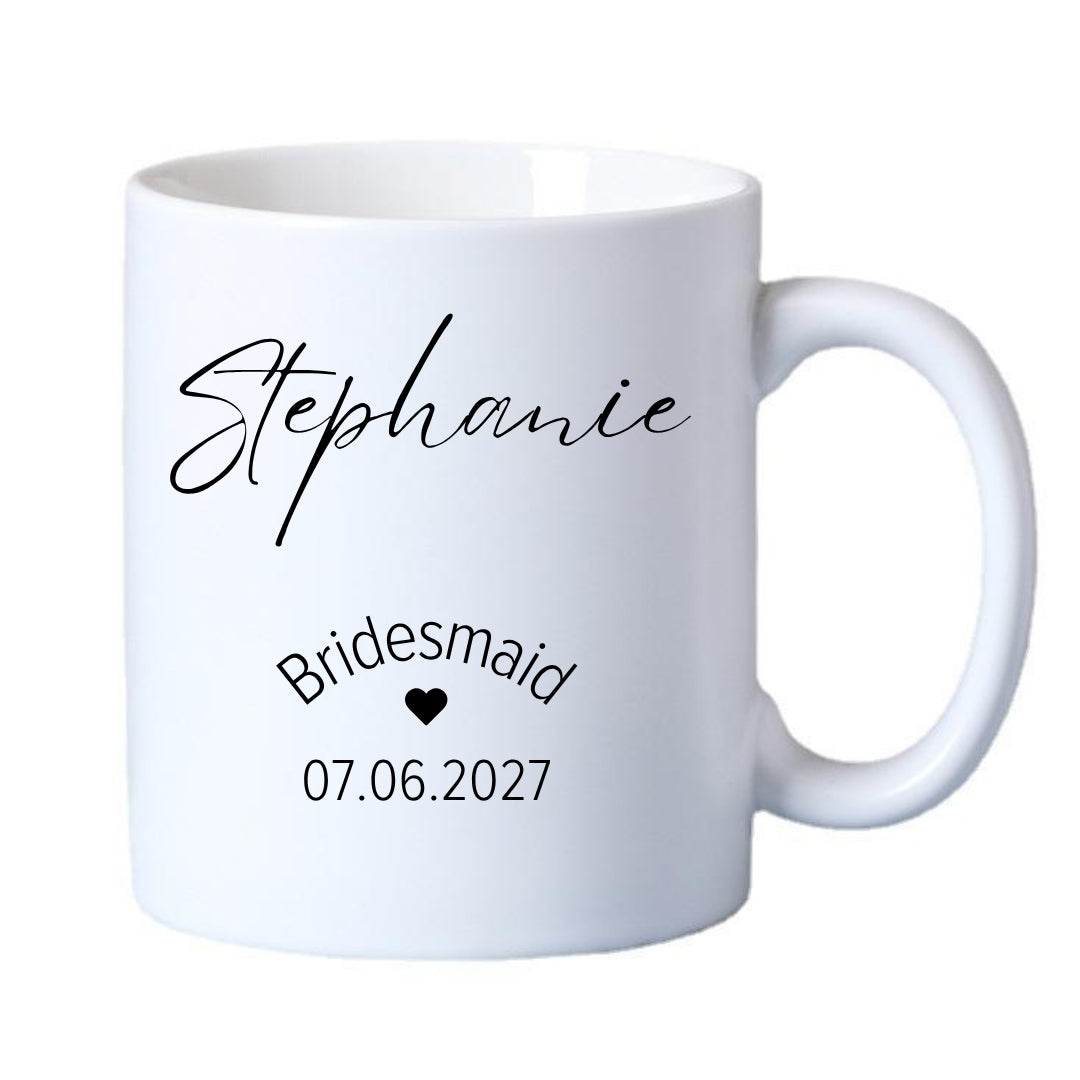 Personalised Bridesmaid Mug, Candle & Socks Gift Hamper | Wedding Gift