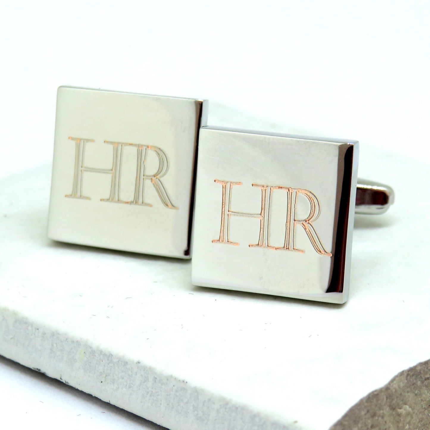 Personalised Castellar Square Cufflinks - Initials