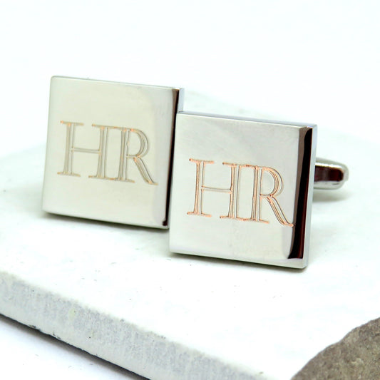 Personalised Castellar Square Cufflinks - Initials