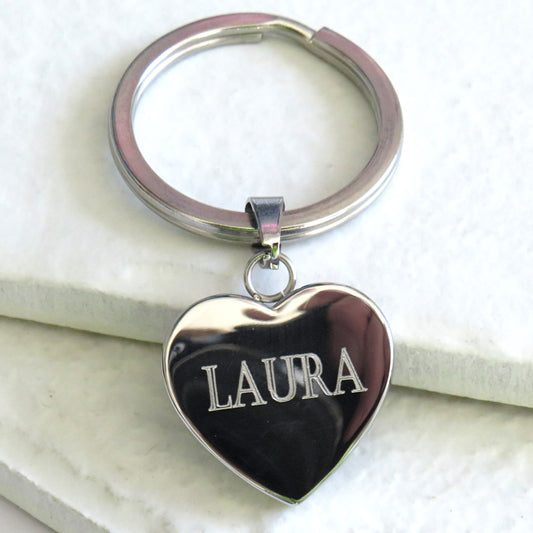 Castellar Heart Keyring with Name