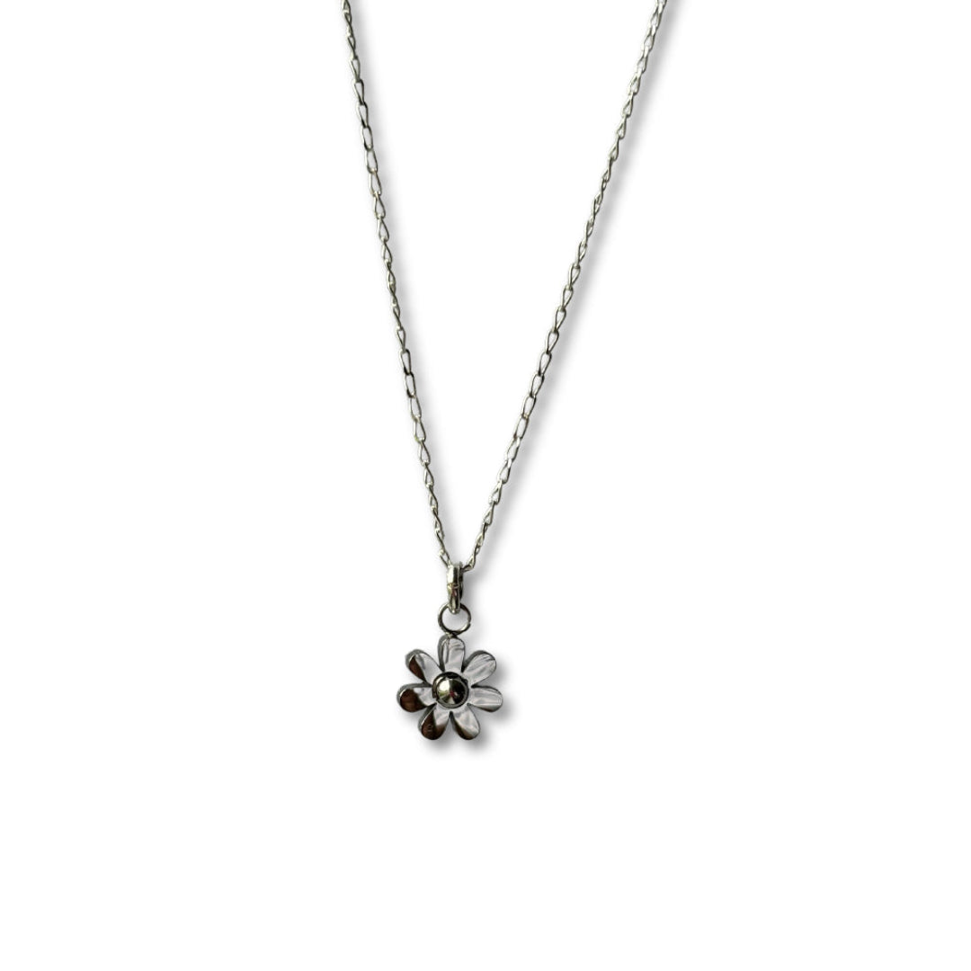 Dinky Daisy Girls Silver Necklace
