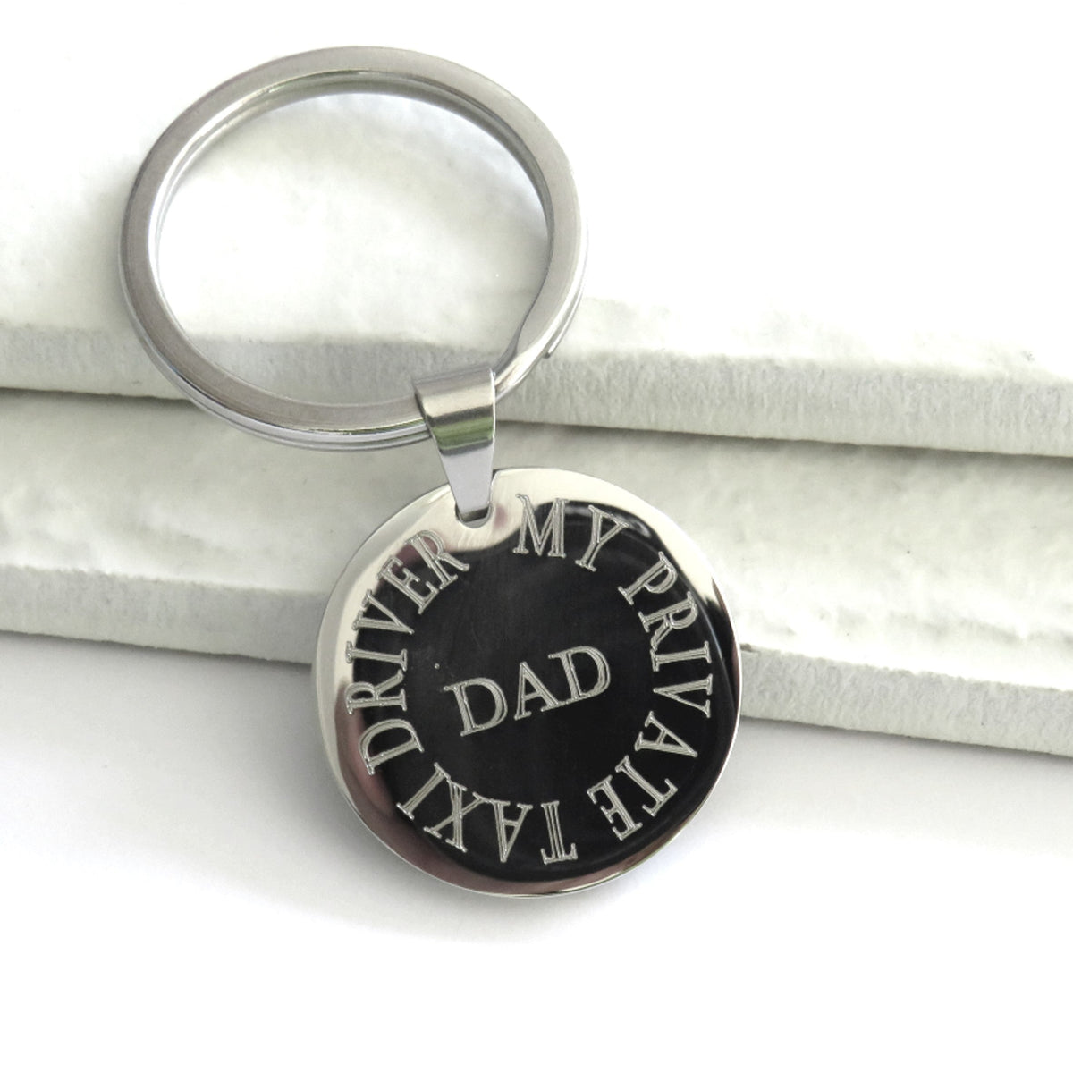 Personalised Edge Center Round Keyring | Free Engraving UK