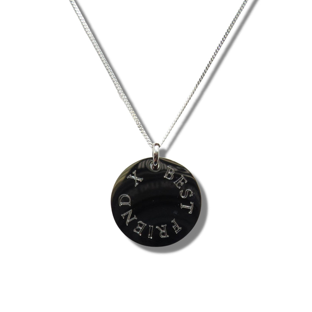 Edge Engraved Necklace - BEST FRIEND X