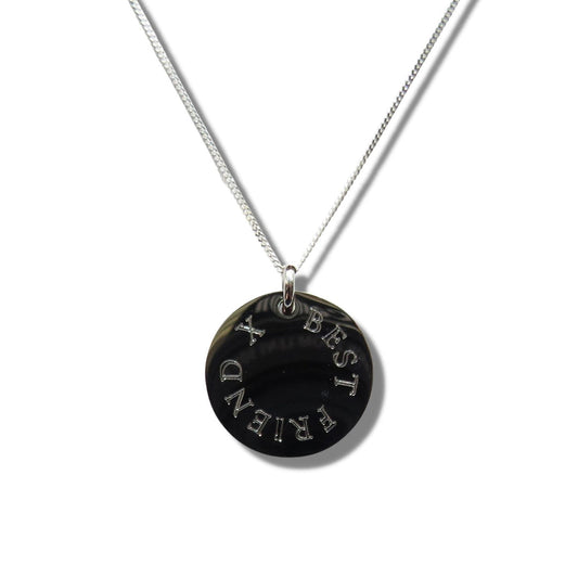 Edge Engraved Necklace - BEST FRIEND X