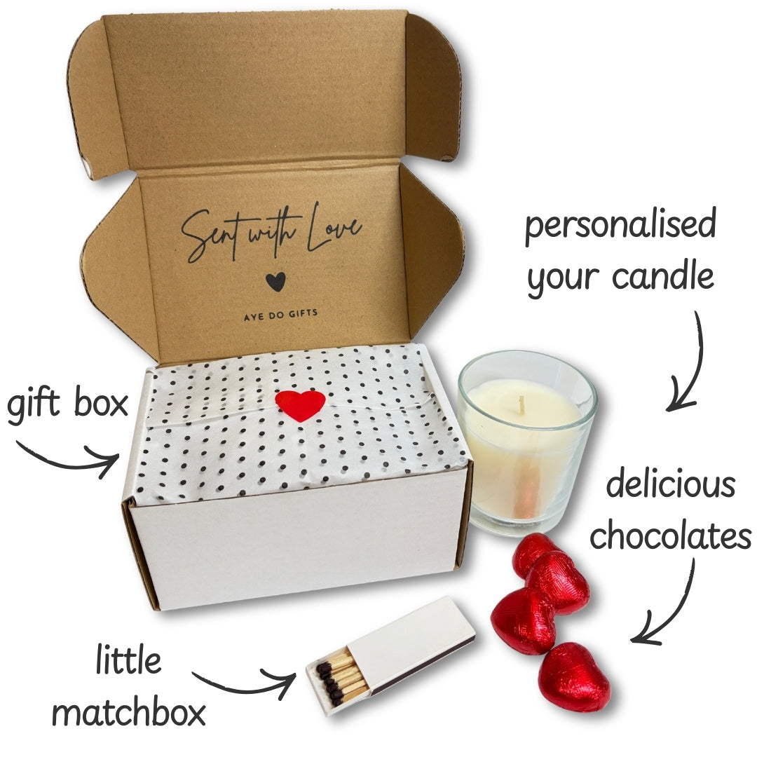 Personalised Initials Circle Candle Gift Set | Keepsake for Couples