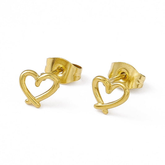 My Heart Gold Stud Earrings