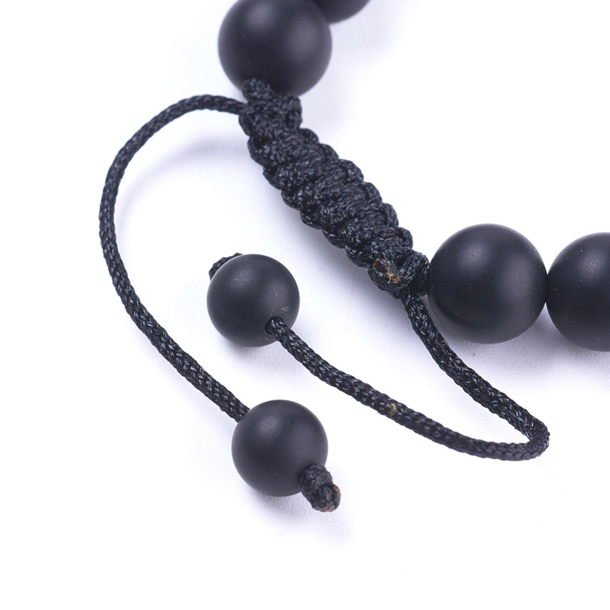 Men's Black Agate Beaded Bracelet