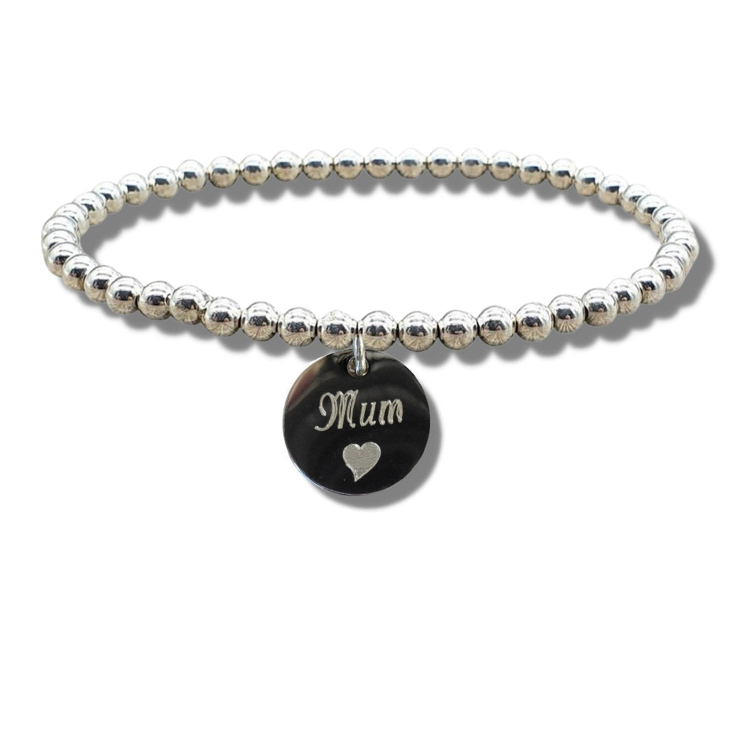 Mum Disc Bracelet with Heart Symbol