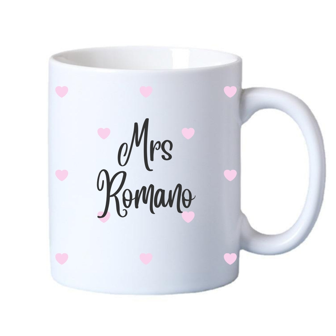 Mr & Mrs Mini Hearts Mugs Gift Set I Couples Wedding Gift