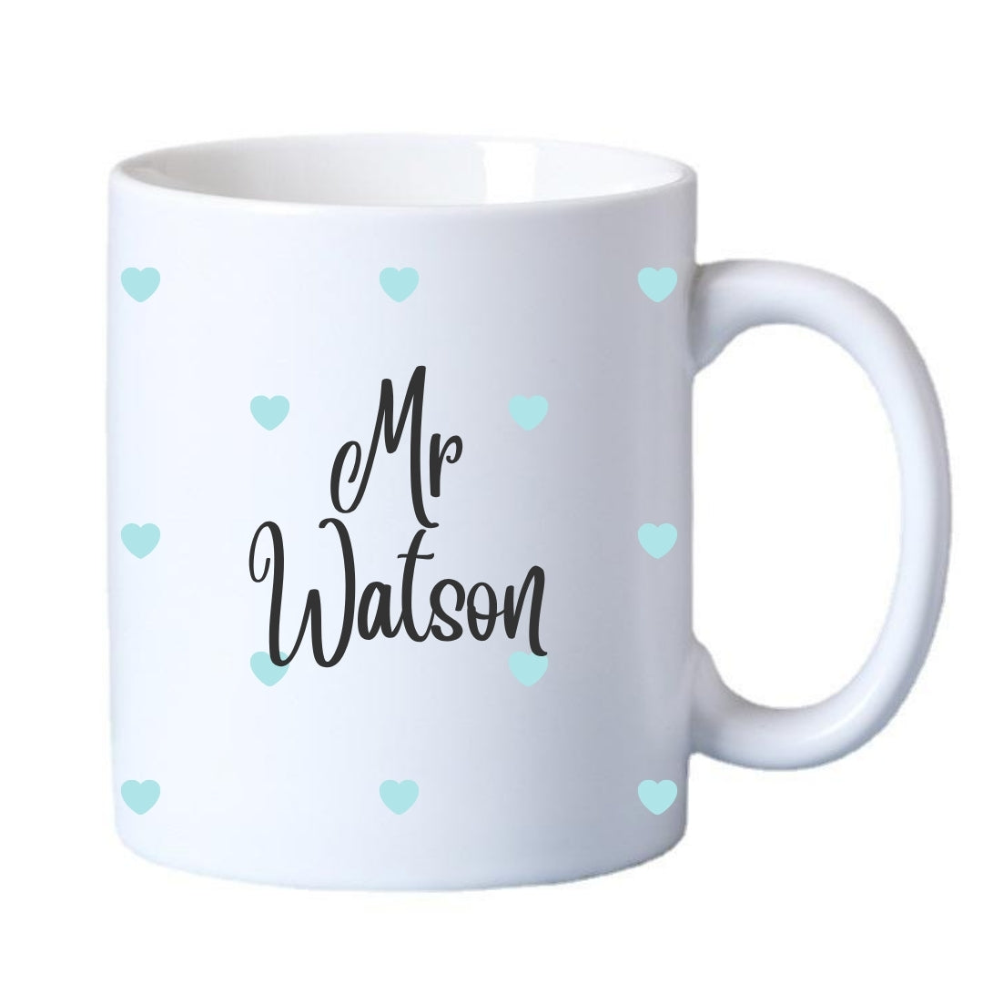 Mr & Mrs Mini Hearts Mugs Gift Set I Couples Wedding Gift