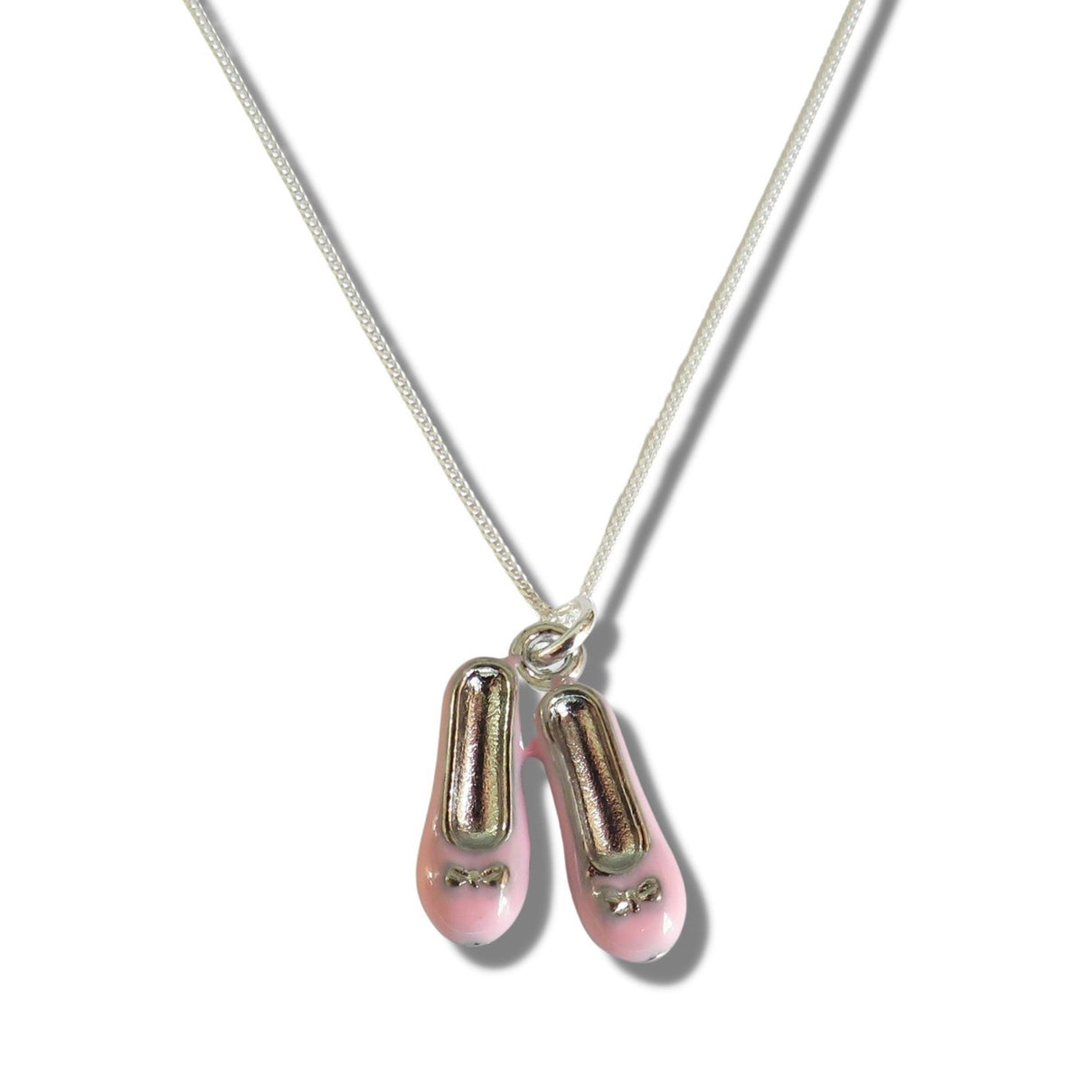Childs Ballet Shoes Silver Necklace