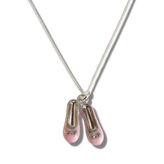 Childs Ballet Shoes Silver Necklace