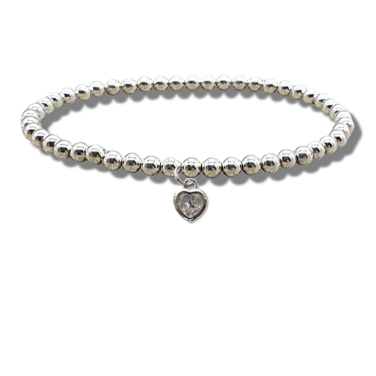 Cubic Zirconia Heart Beaded Bracelet Gift