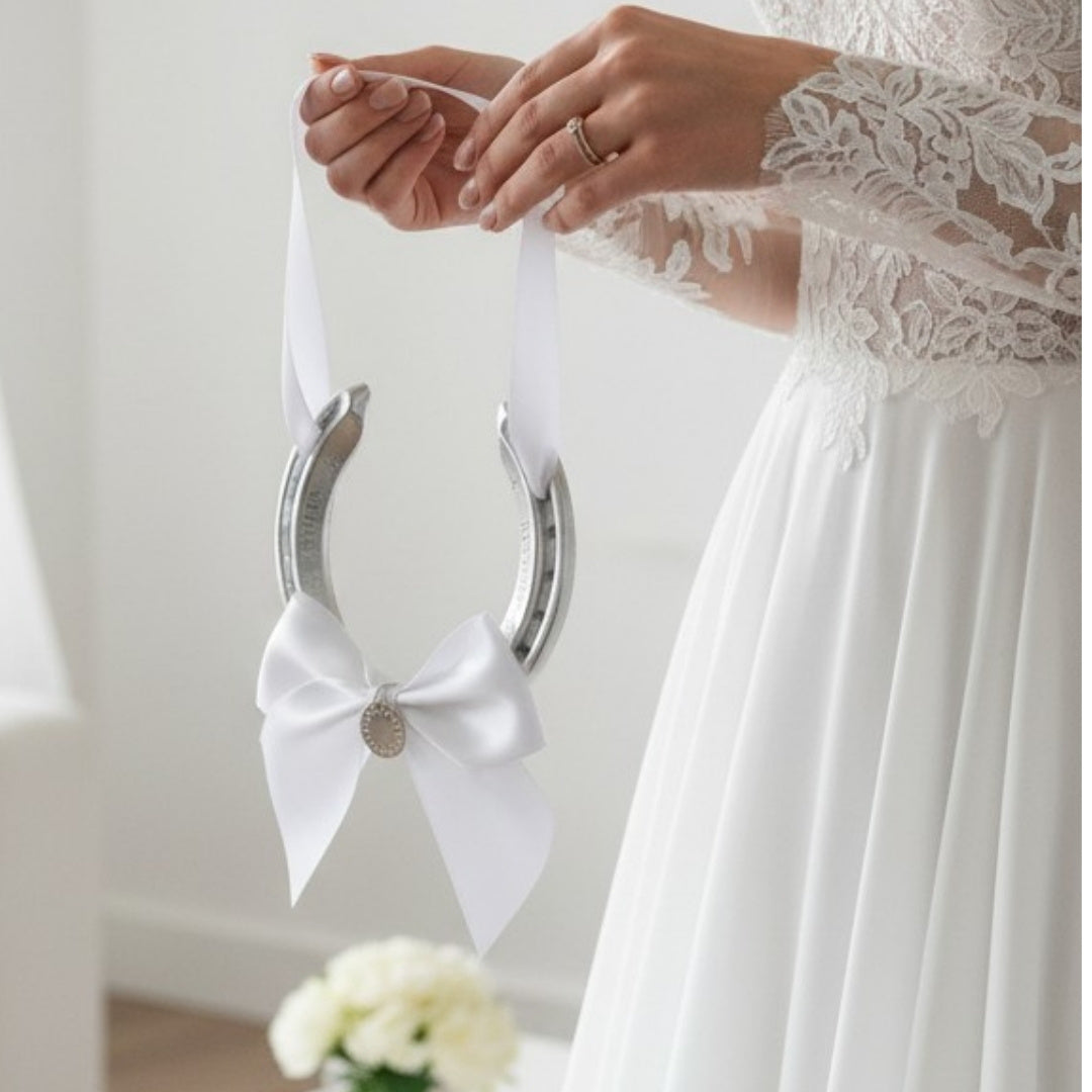 Personalised Wedding Horseshoe, Engraved Lucky Charm, Bride Groom Gift, Handmade UK