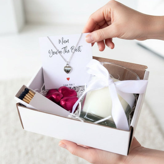 Personalised Mum You're The Best Necklace & Candle Gift Hamper