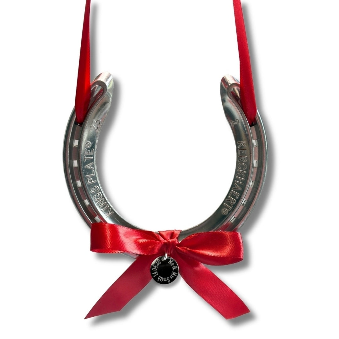 Personalised Wedding Horseshoe - White, Red, Sage Green, Teal